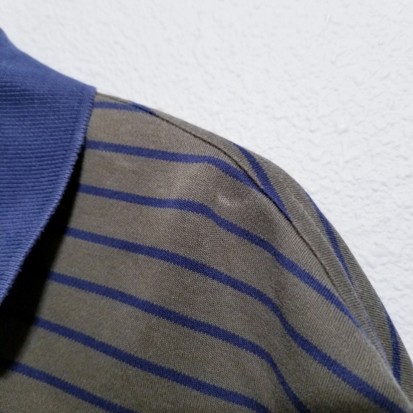 Vintage retro HUNT CLUB polo style stripe shirt MEDIUM - Picture 3 of 6